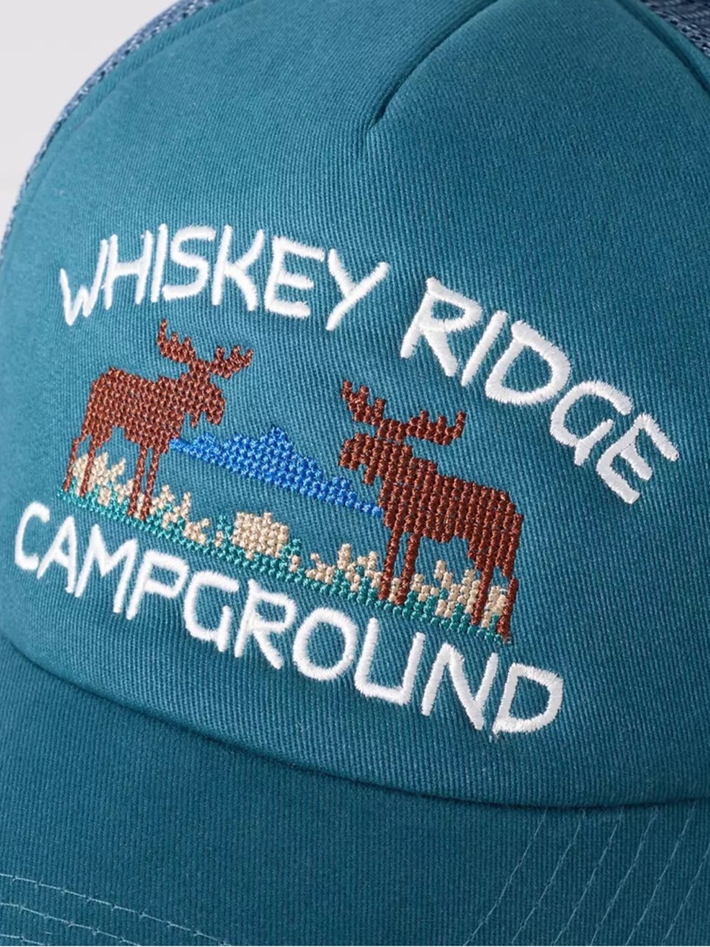 Anthropologie Worn West Trucker Hat Turquoise Whiskey Ridge - Picture 2 of 6